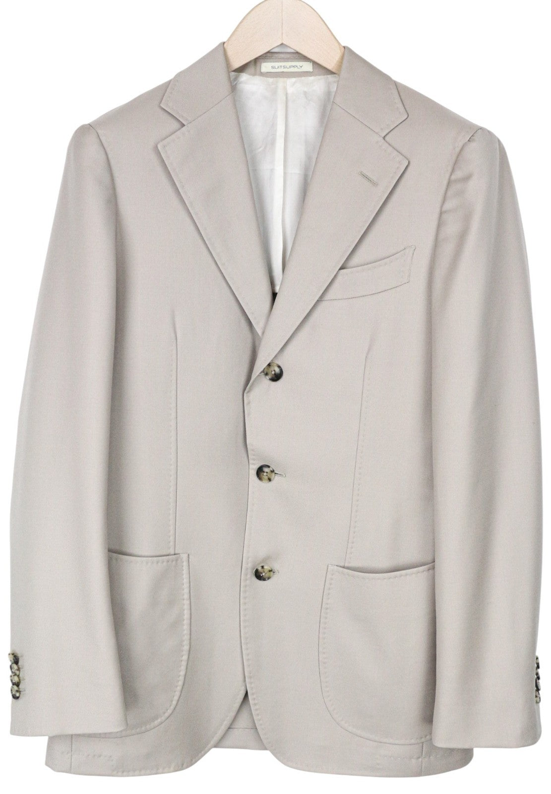 SUITSUPPLY Havana Men Blazer UK34R Light Brown Slim Pure Wool Super 110's