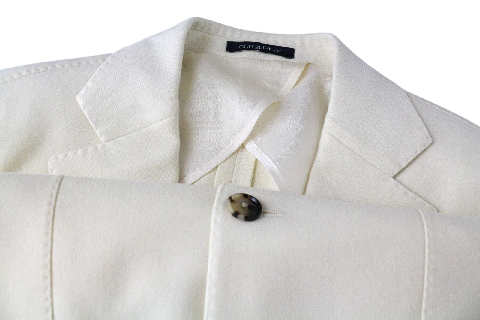 SUITSUPPLY La Spalla Men Blazer UK34R Off-White Wool Classic Single-Breasted
