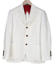 SUITSUPPLY La Spalla Men Blazer UK36S Off-White Linen Cotton Peak Lapel Classic