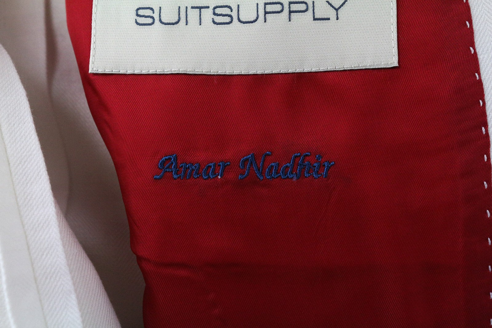 SUITSUPPLY La Spalla Men Blazer UK36S Off-White Linen Cotton Peak Lapel Classic
