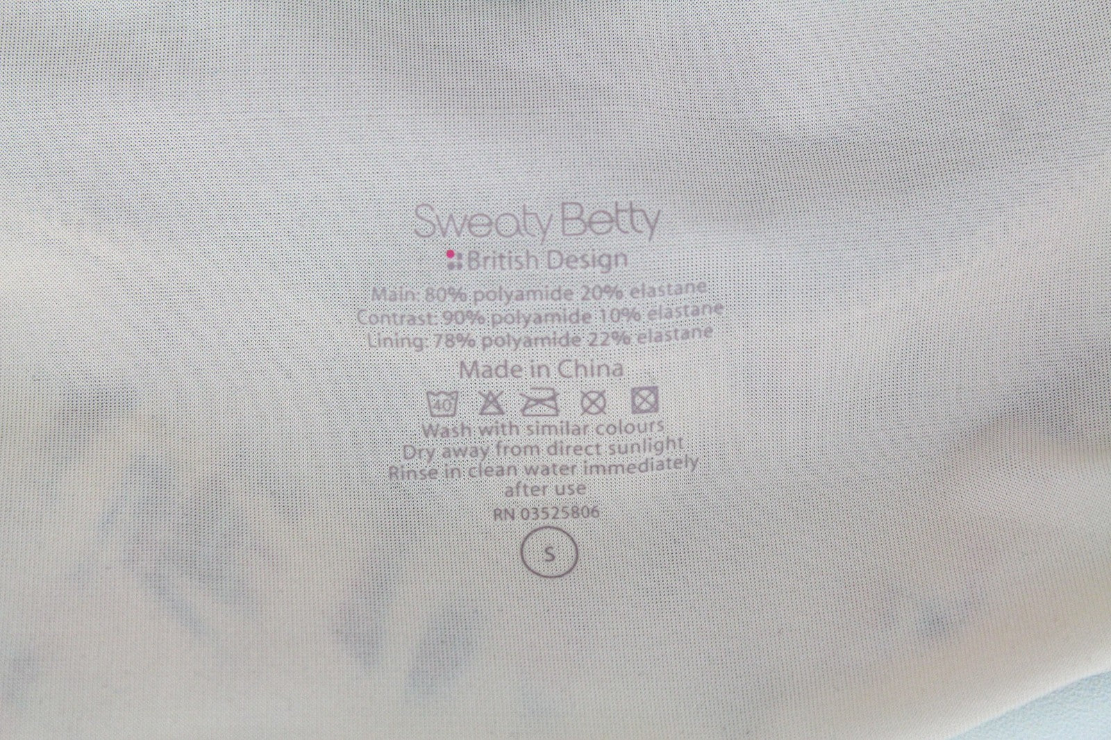 SWEATY BETTY Aquaglide Women Swimsuit S Blue Patterned Quick Dry Beach 1-Piece