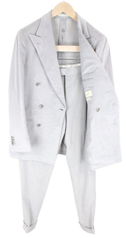 SUITSUPPLY Havana Men Suit UK38R Cashmere Zegna Corduroy Slim Grey 2Piece