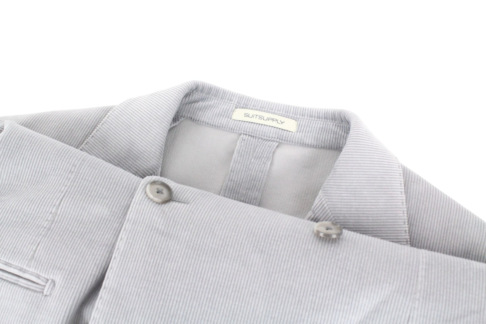 SUITSUPPLY Havana Men Suit UK38R Cashmere Zegna Corduroy Slim Grey 2Piece