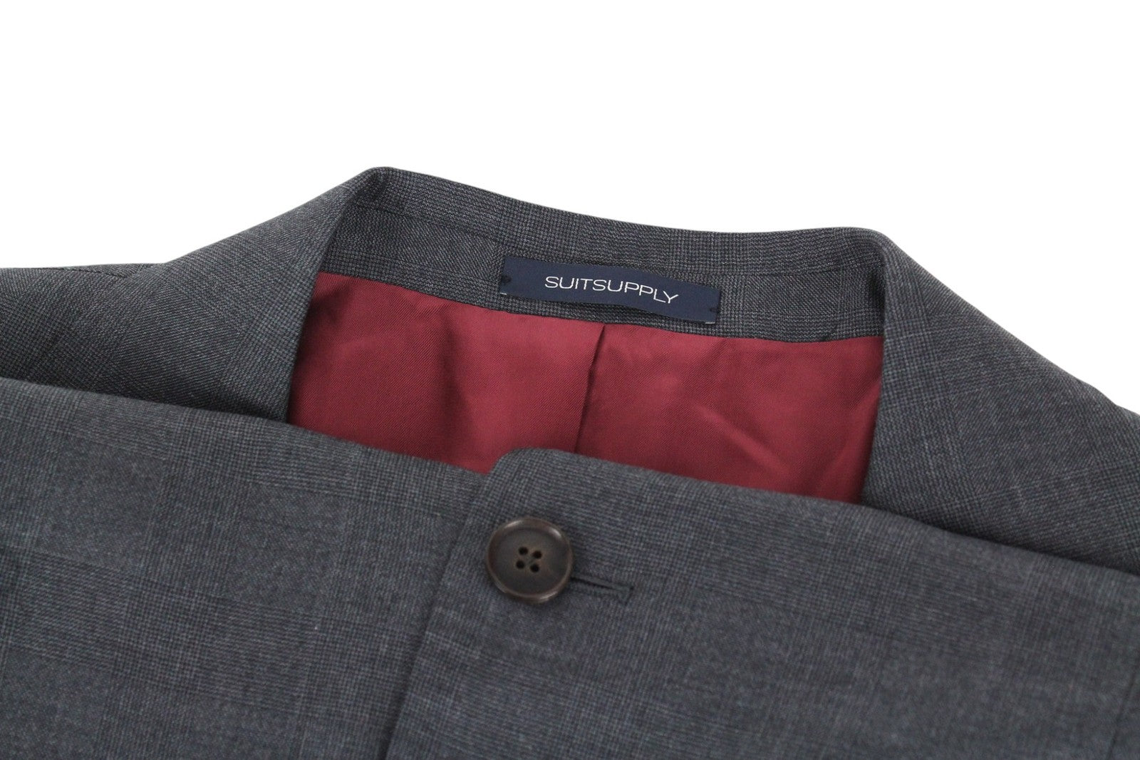 SUITSUPPLY La Spalla Men Suit UK44L Lined Pure Wool Grey 2 pc Ing Loro Piana