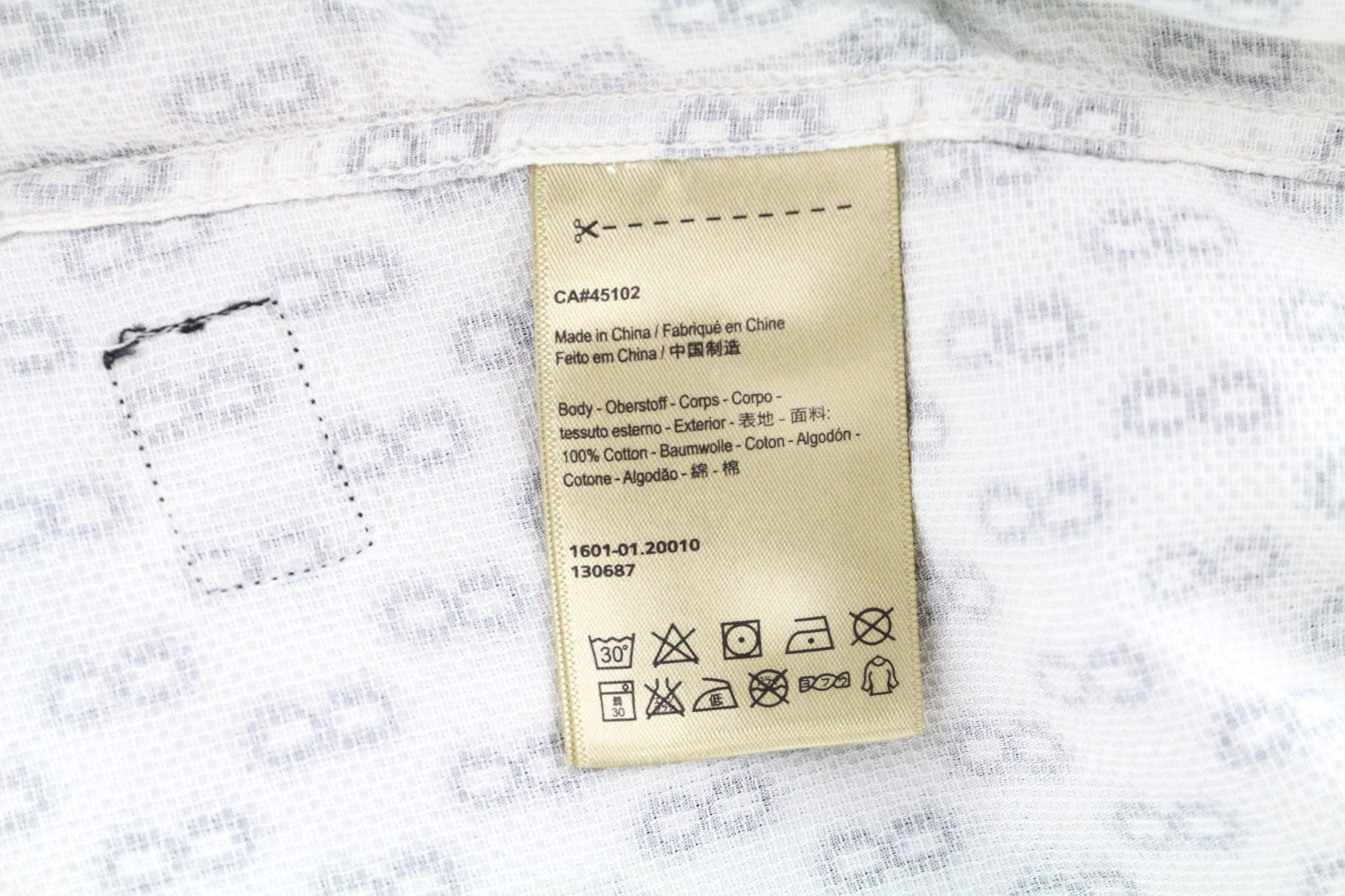 SCOTCH & SODA Ams Couture Men Shirt M White Pure Cotton Patterned Long Sleeved