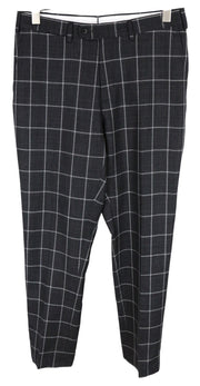 SUITSUPPLY Brescia Men Trousers UK38S Grey Silk Wool Linen Checked Pattern