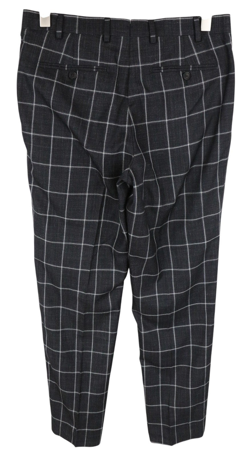 SUITSUPPLY Brescia Men Trousers UK38S Grey Silk Wool Linen Checked Pattern