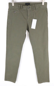 RICHMOND Men Trousers 48 W31 Green Cotton Stretch Flat Front Casual