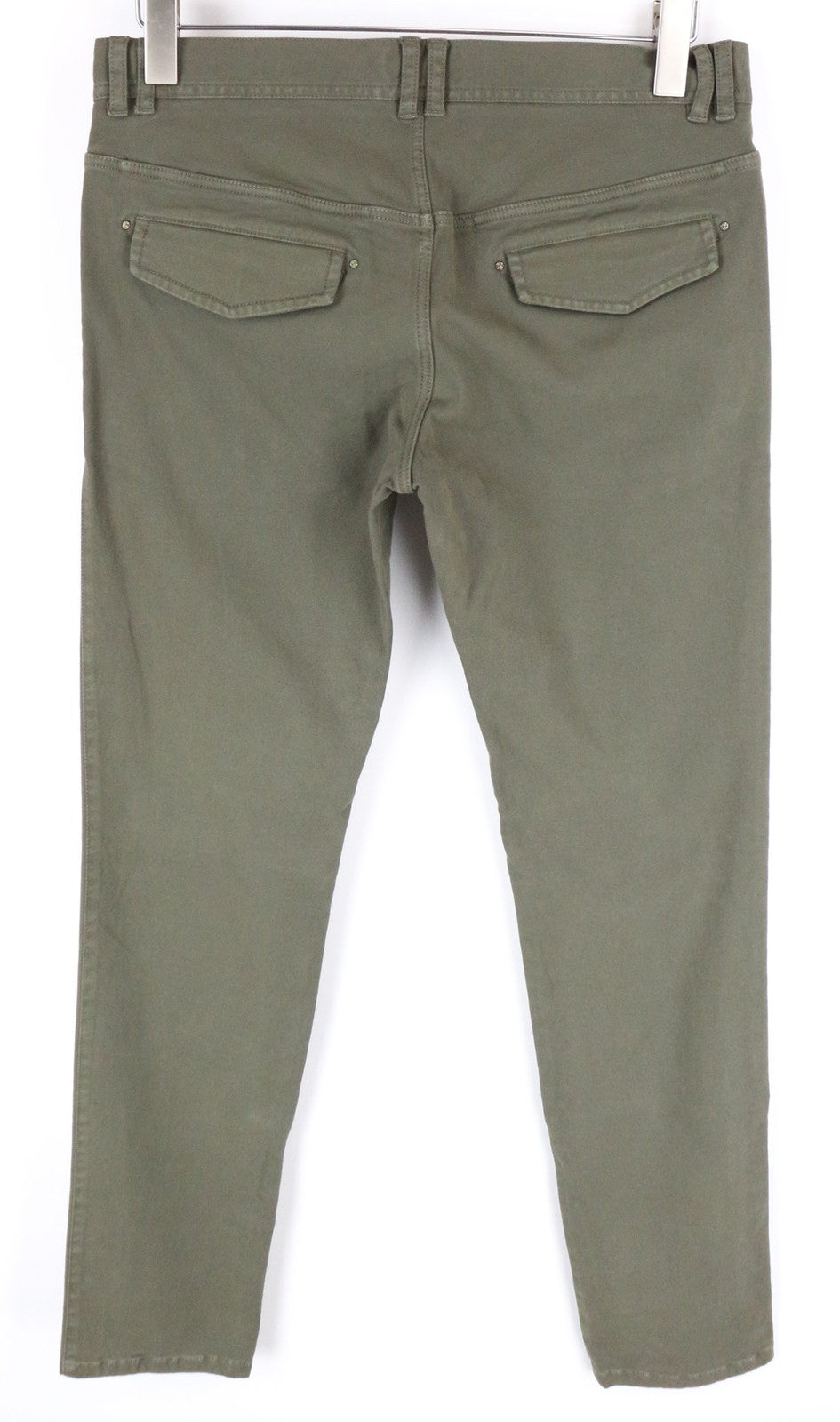 RICHMOND Men Trousers 48 W31 Green Cotton Stretch Flat Front Casual