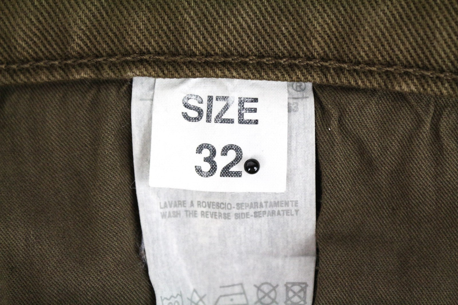 RICHMOND Hipster Men Trousers W32 Green Pure Cotton 5-Pocket Casual Zipped
