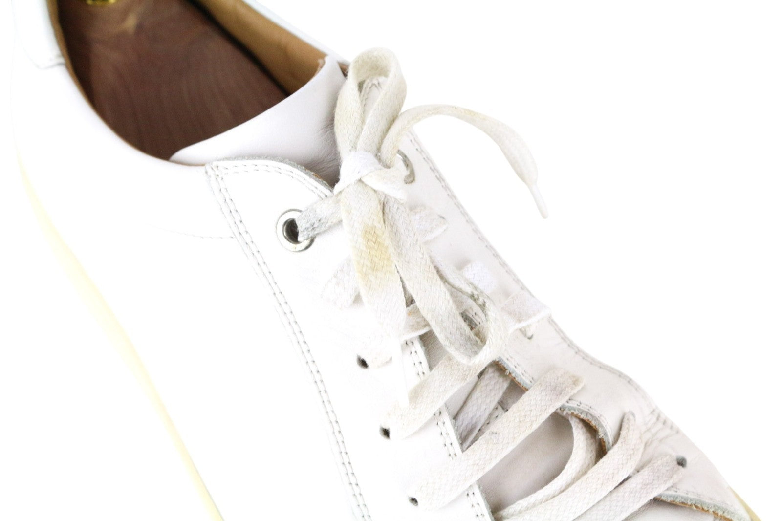 SUITSUPPLY Men Trainers EU43 White Genuine Leather Laced Low-Top Sneakers