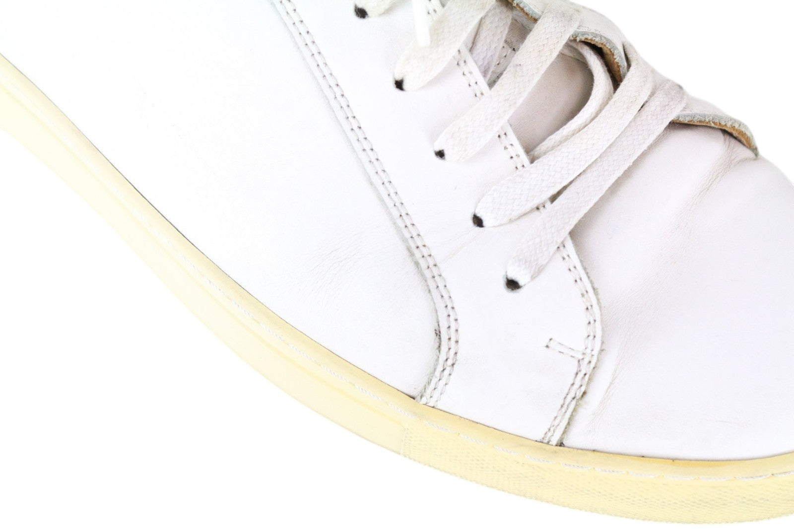 SUITSUPPLY Men Trainers EU43 White Genuine Leather Laced Low-Top Sneakers
