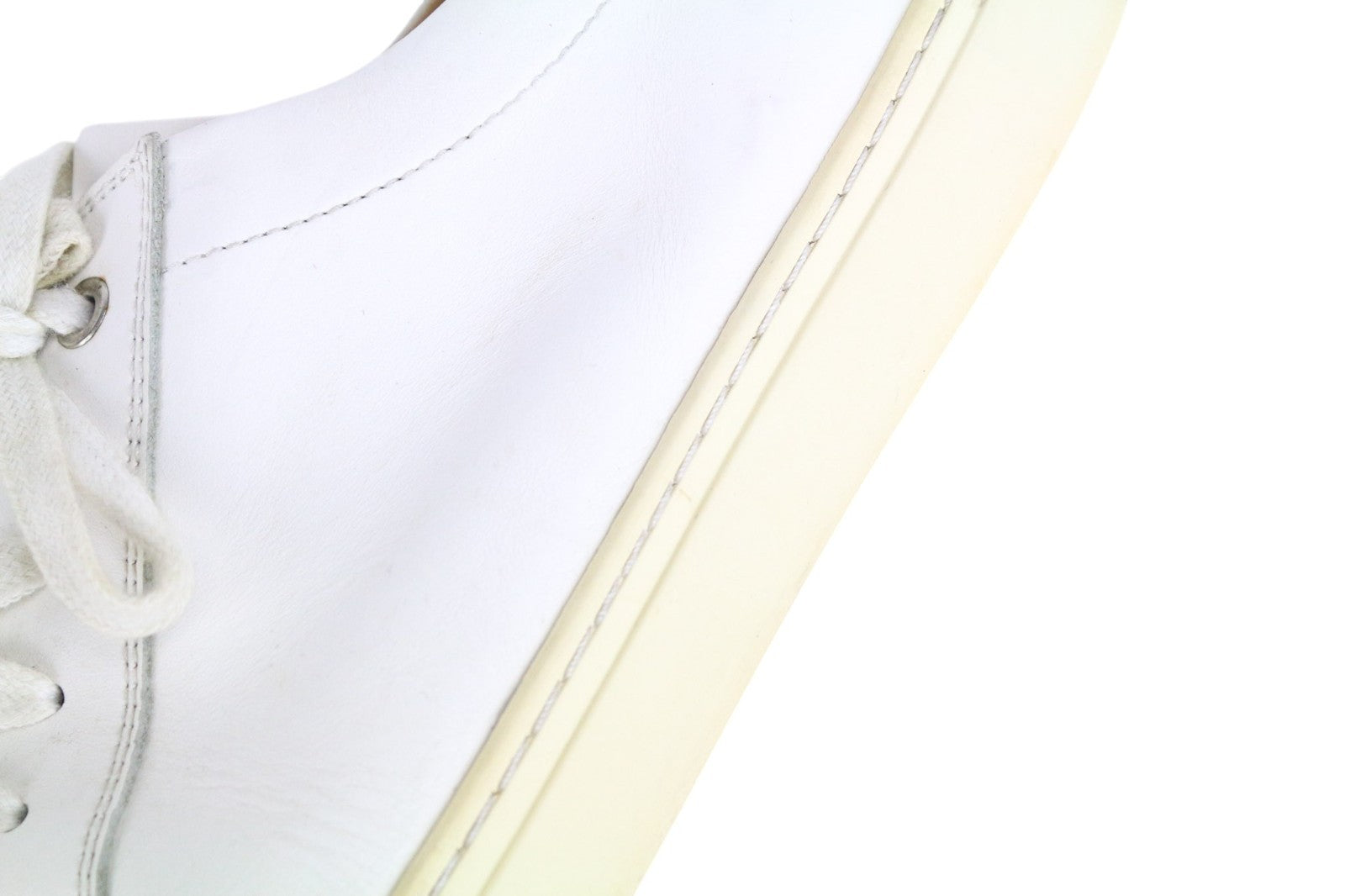 SUITSUPPLY Men Trainers EU43 White Genuine Leather Laced Low-Top Sneakers