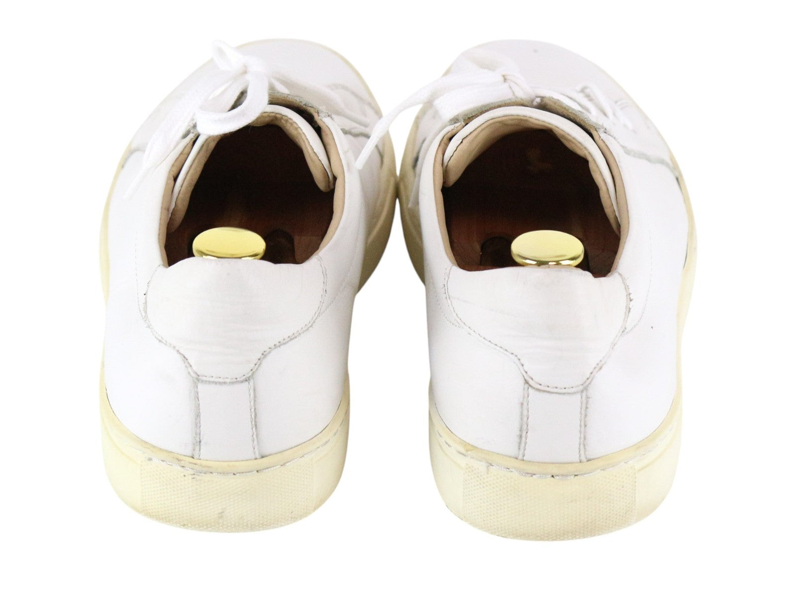 SUITSUPPLY Men Trainers EU43 White Genuine Leather Laced Low Top Sneakers
