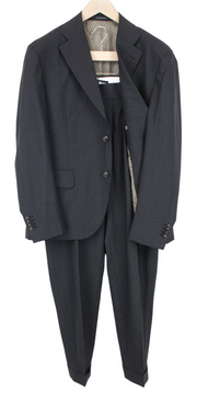SUITSUPPLY La Spalla Men Suit UK42R Single-Breasted Wool Stretch Grey 2 Piece