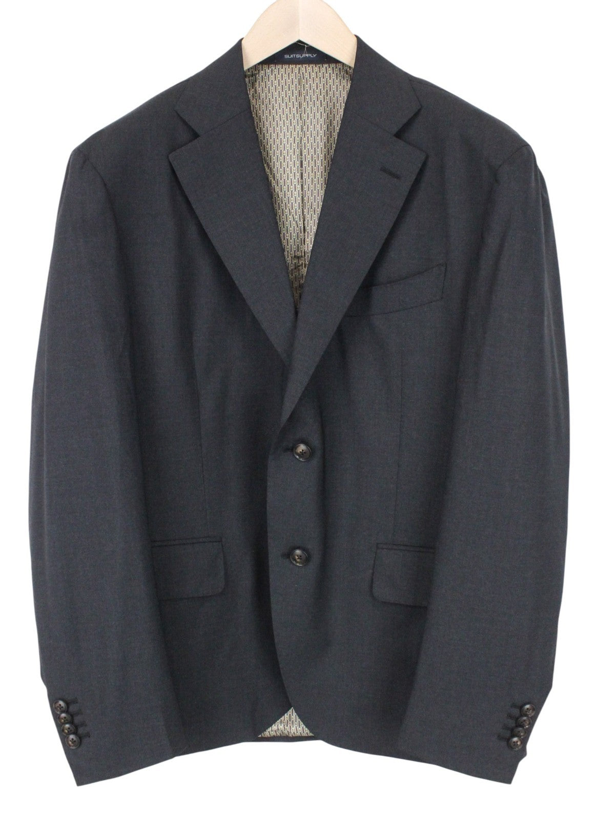 SUITSUPPLY La Spalla Men Suit UK42R Single-Breasted Wool Stretch Grey 2 Piece