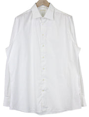 SUITSUPPLY Traveller Men Shirt 43/17 Slim Pure Cotton White Long Sleeved