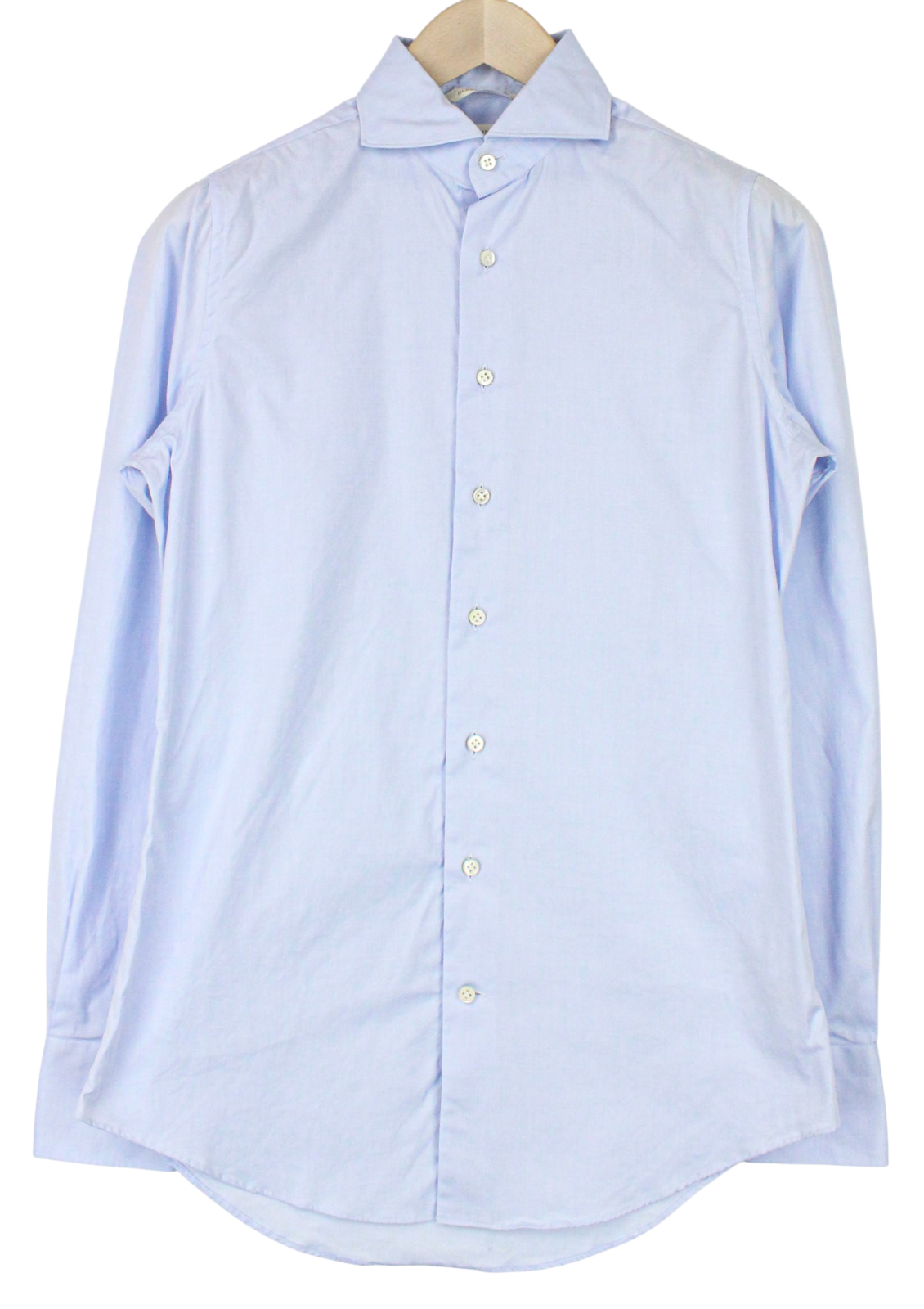 SUITSUPPLY Men Shirt 37/14 1/2 Extra Slim Blue Pure Cotton Cutaway Long Sleeve