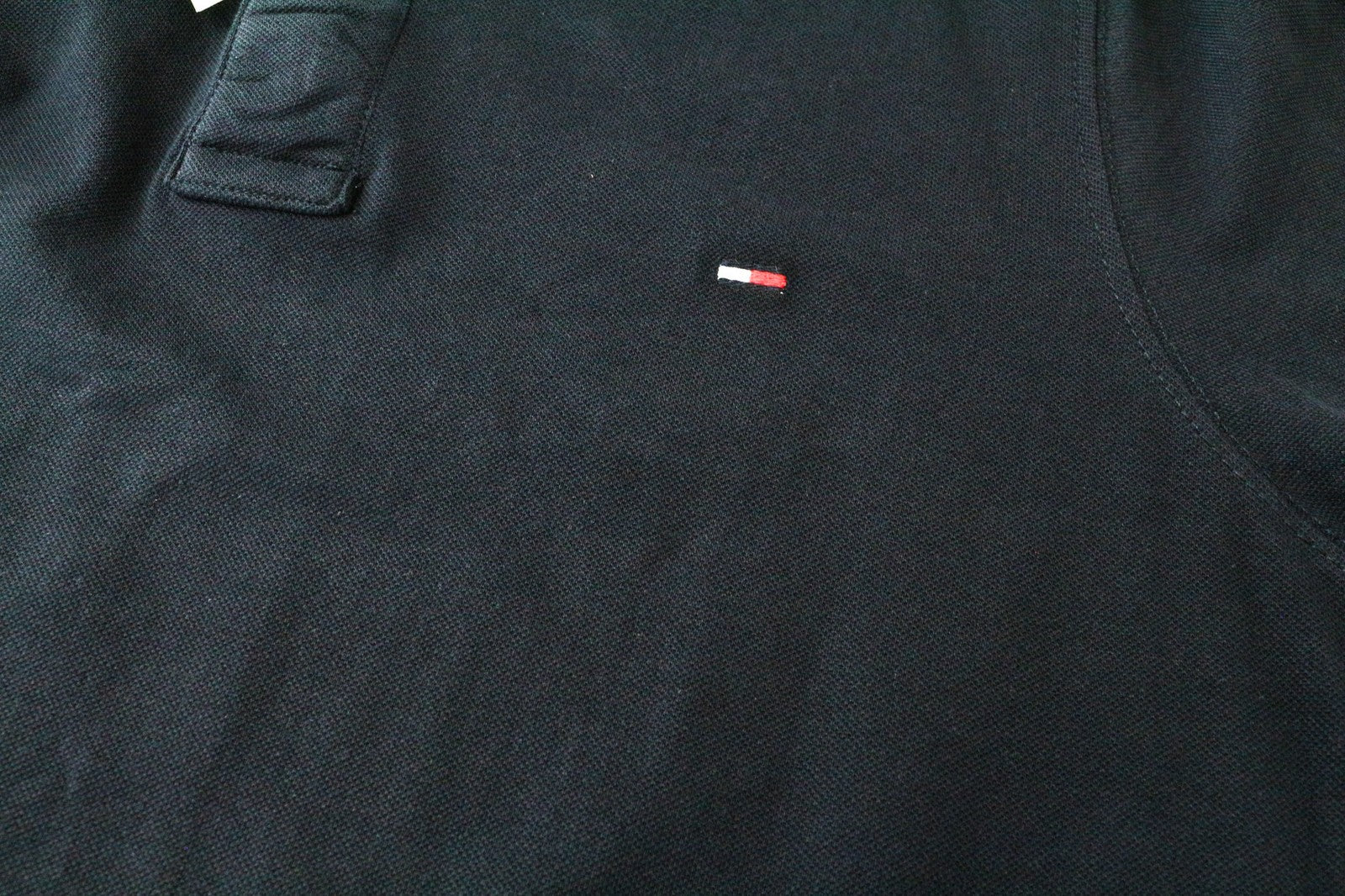 TOMMY HILFIGER DENIM Men's Polo T-Shirt L Blue Cotton Short Sleeve Casual Top