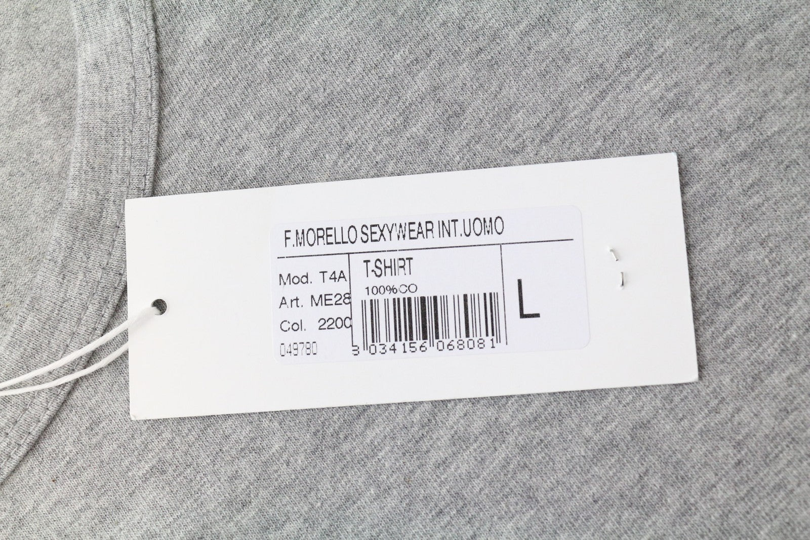 FRANKIE MORELLO Men's T-Shirt L Grey Stretch Cotton Blend Graphic Logo Tee