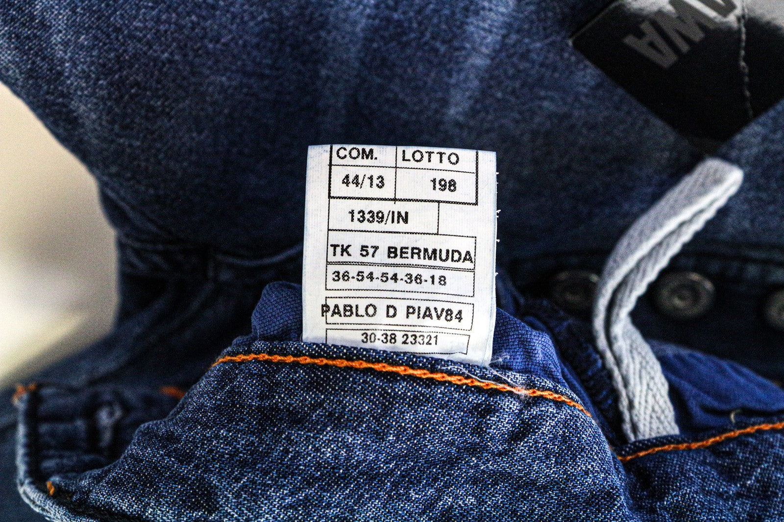 TAKESHY KUROSAWA TK 57 vyriški Bermudų šortai W32 mėlyni, dirbtinės medvilnės raštas 