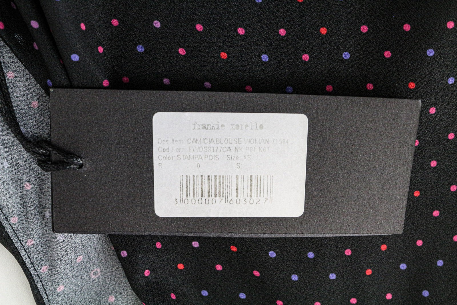 FRANKIE MORELLO moteriška palaidinė XS juoda be rankovių taškuota palaidinė apvaliu kaklu 