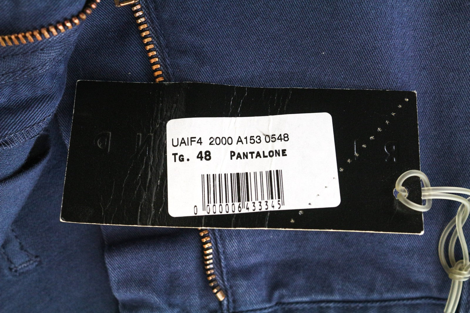 RICHMOND Men's Trousers IT48 Blue Slim Stretch Designer Classic Zip Closure