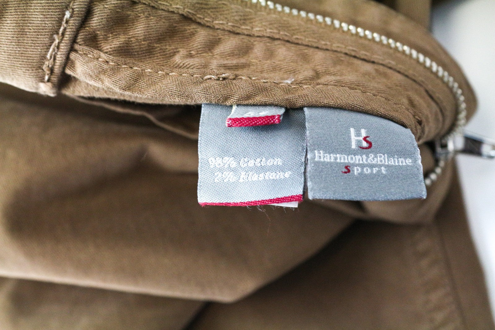 HARMONT & BLAINE Men's Trousers IT54 Brown Narrow Stretch Twill Classic Fit