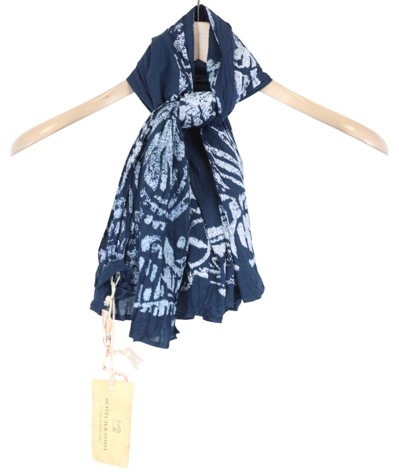 SCOTCH SHRUNK vyriškas šalikas OS mėlynas raštuotas lengvas unisex aksesuaras 