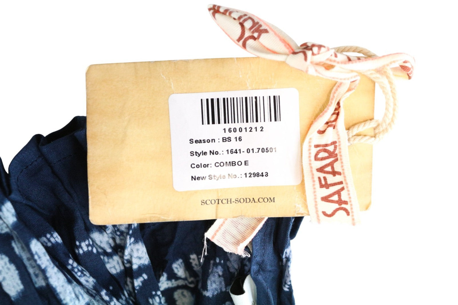 SCOTCH SHRUNK vyriškas šalikas OS mėlynas raštuotas lengvas unisex aksesuaras 