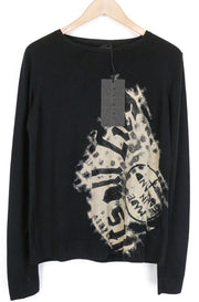 RICHMOND vyriški megztiniai 50 juodi vilnos ir kašmyro mišinio ilgomis rankovėmis laisvalaikio palaidinė 