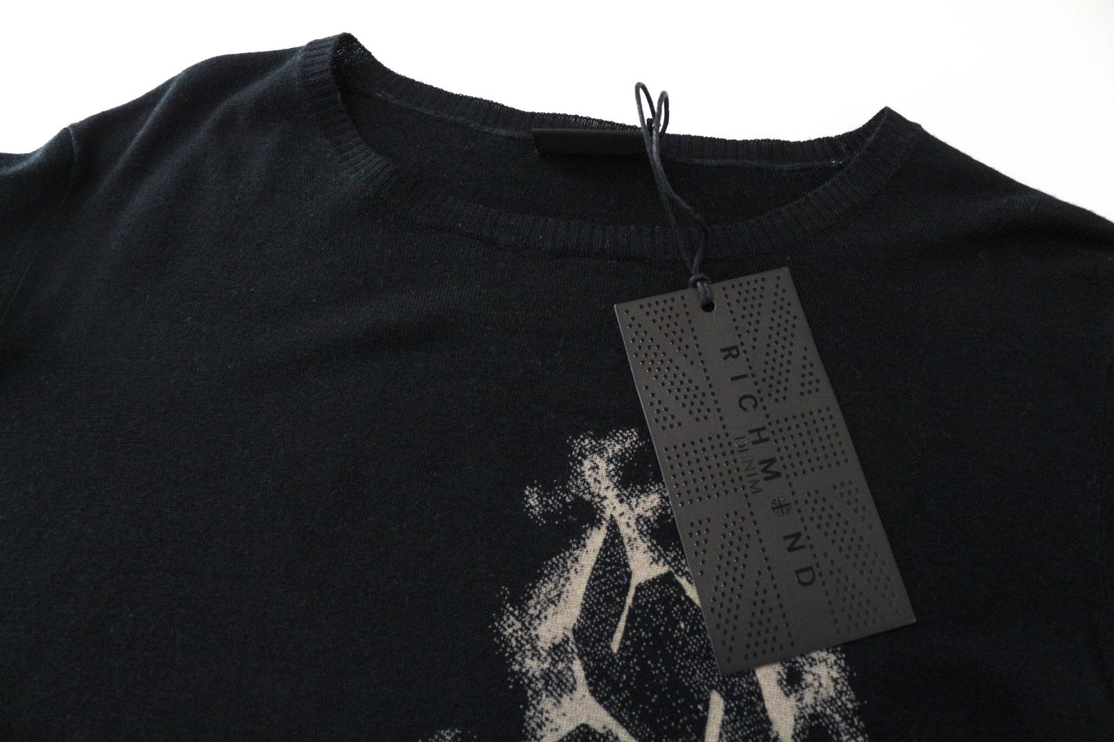 RICHMOND vyriški megztiniai 50 juodi vilnos ir kašmyro mišinio ilgomis rankovėmis laisvalaikio palaidinė 