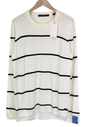 SCOTCH &amp; SODA Ams Couture vyriškas džemperis L dydžio balkšvas dryžuotas megztinis 