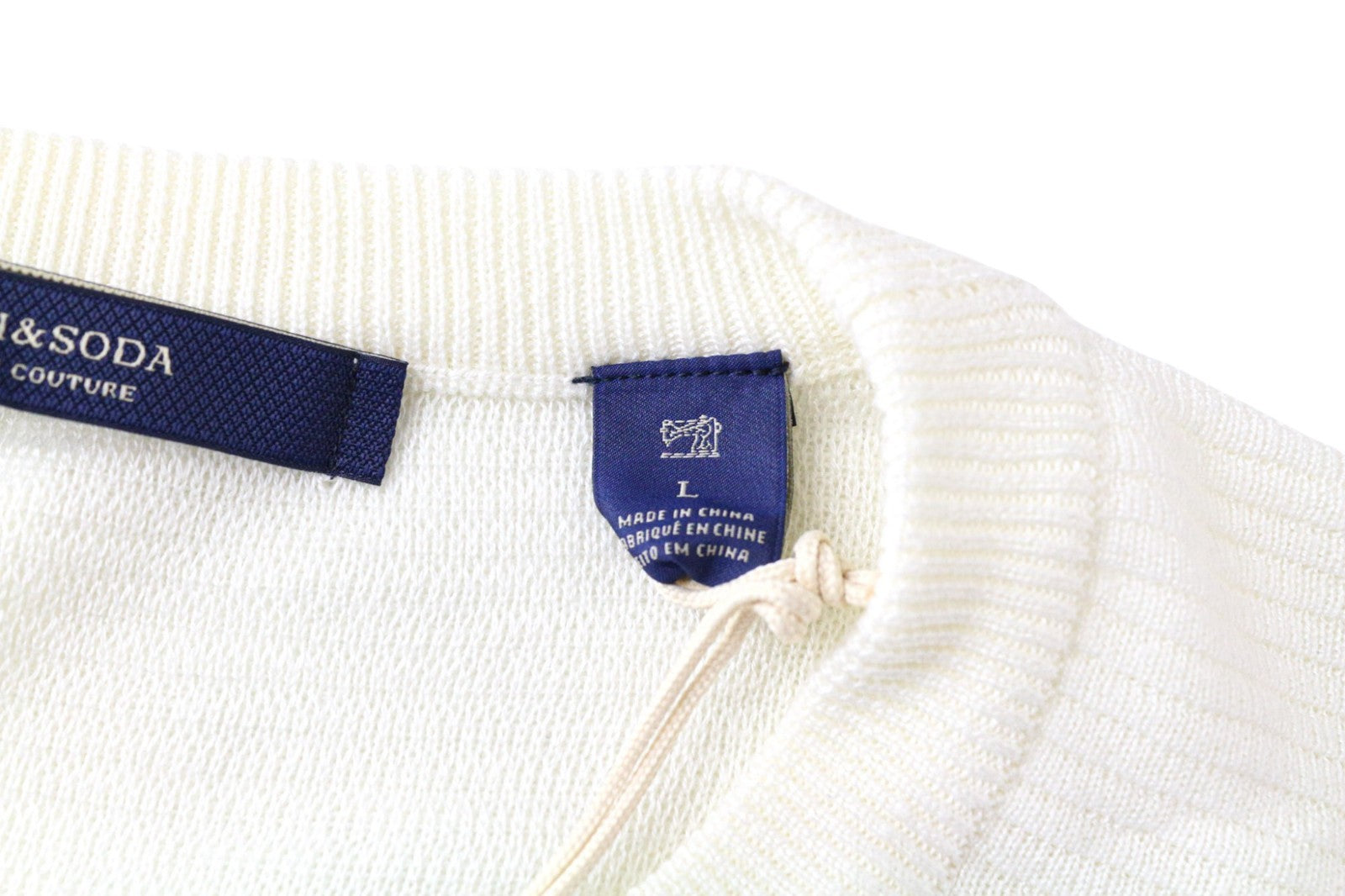 SCOTCH &amp; SODA Ams Couture vyriškas džemperis L dydžio balkšvas dryžuotas megztinis 