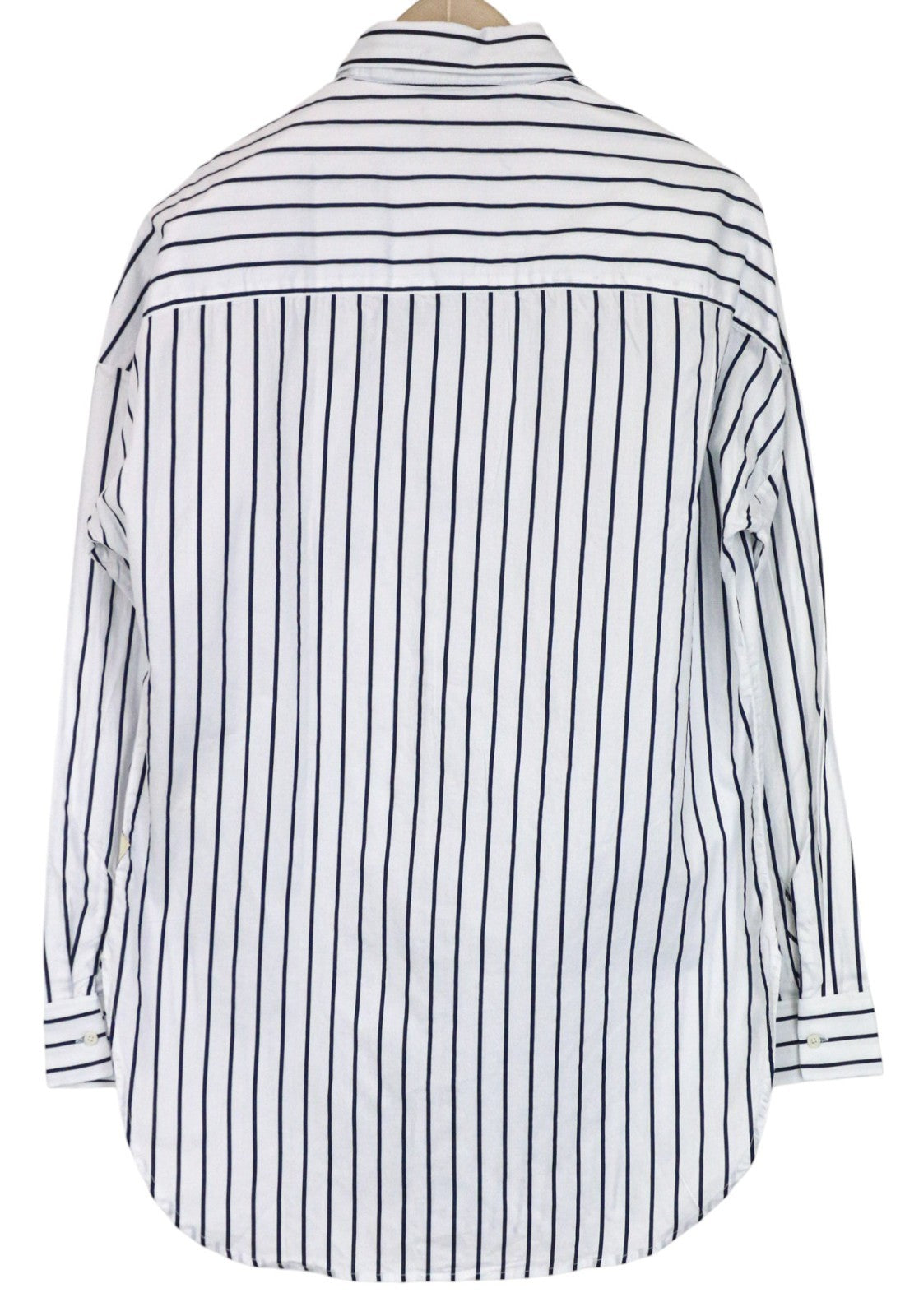 SCOTCH &amp; SODA Ams Couture vyriški marškinėliai M ilgi balti medvilniniai mėlyni dryžiai 