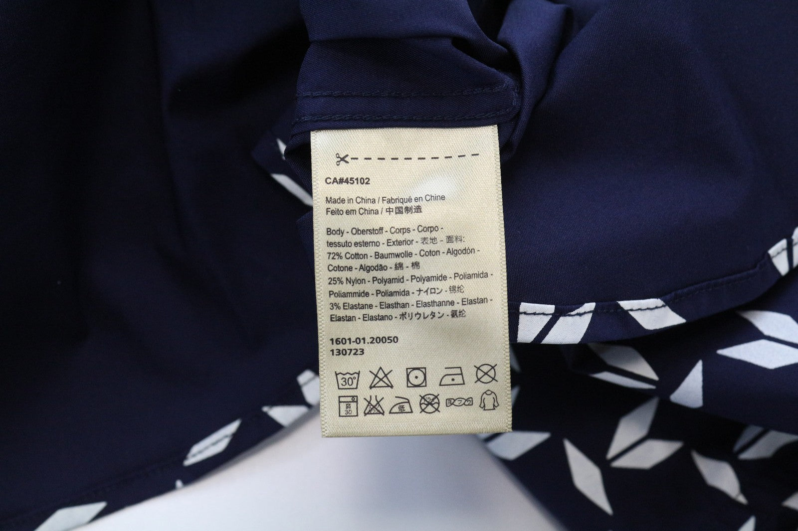 SCOTCH &amp; SODA Ams Couture vyriški marškinėliai su plonais tamsiai mėlynais, tampriais medvilniniais raštais M dydžio 