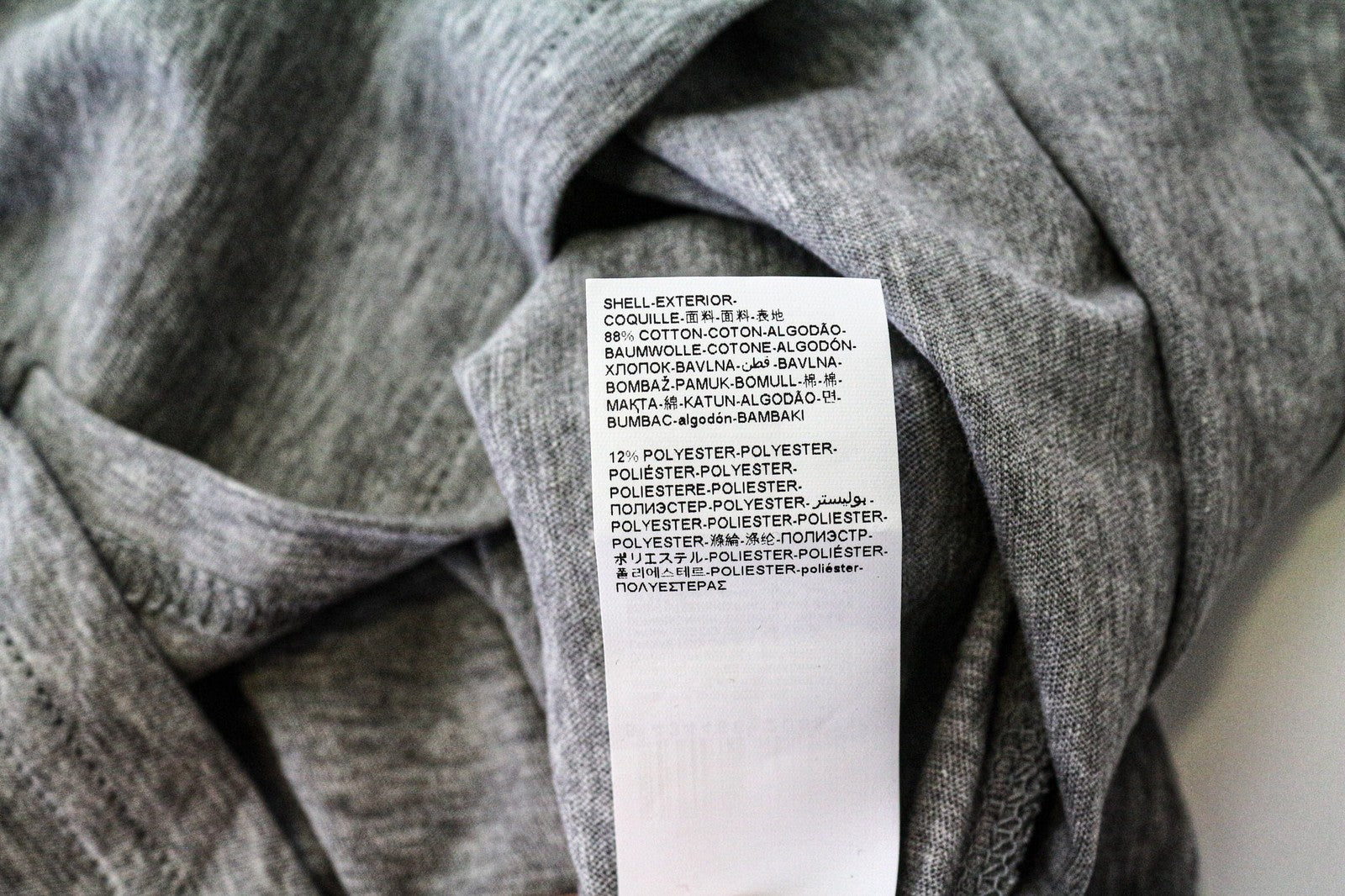 DESIGUAL Men's T-Shirt S Grey Melange Cotton Blend Graphic Pullover Long Sleeve