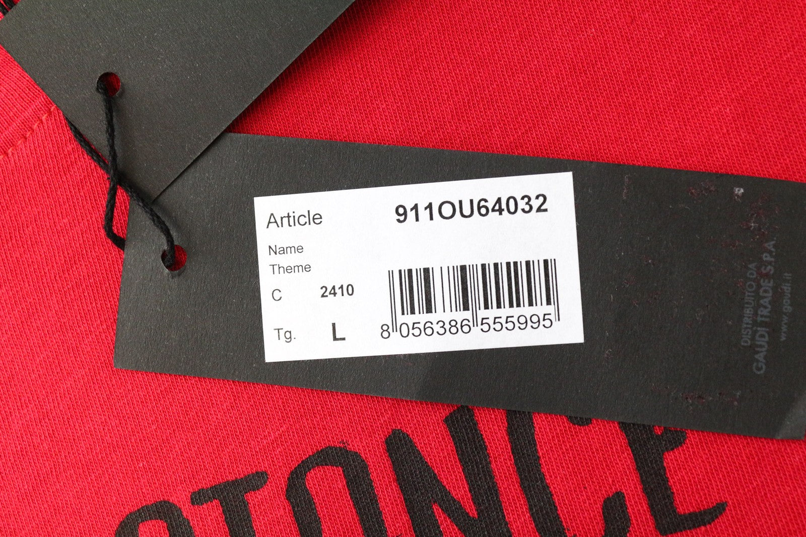 GAUDI Men's T-Shirt L Red Cotton Crew Neck Graphic Print Jersey Casual Logo