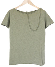 VKING Men's T-Shirt S Olive Green Cotton Jersey Raw Edge Round Neck Casual Tee