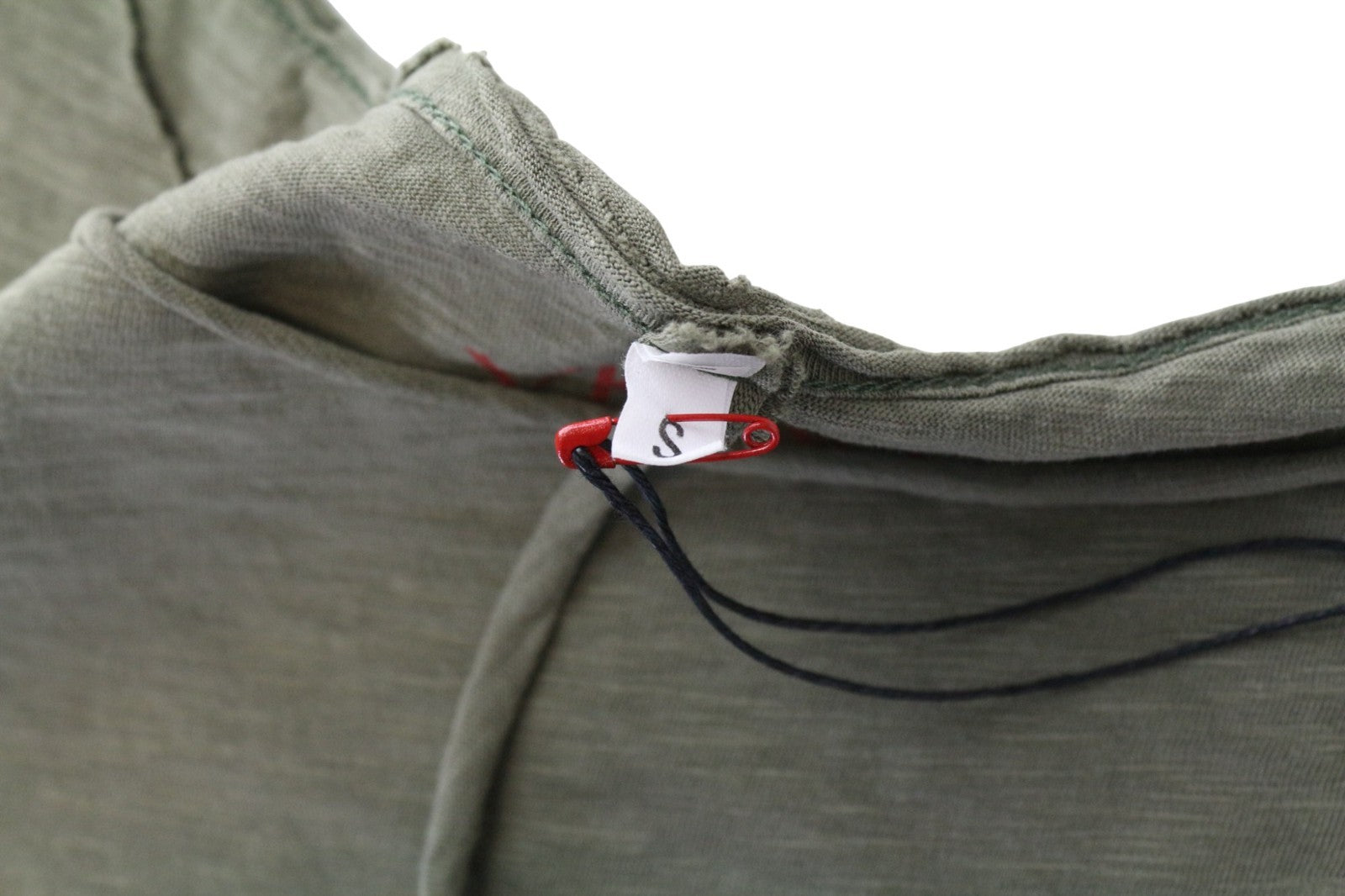 VKING Men's T-Shirt S Olive Green Cotton Jersey Raw Edge Round Neck Casual Tee