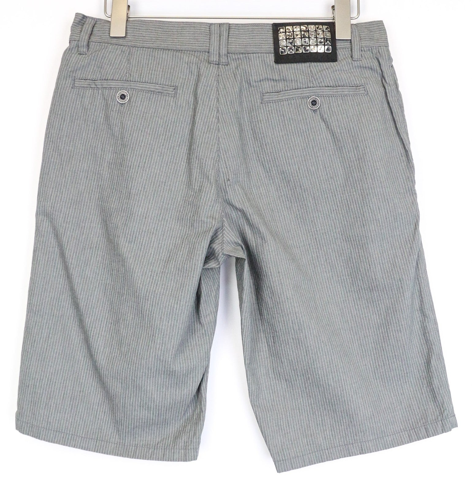 RICHMOND Men's Shorts IT48 Dark Brown Pleated Designer Pure Cotton Striped