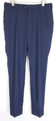 SUITSUPPLY Brescia Men's Trousers UK38L Blue Slim Wool Glen Check Formal Pants