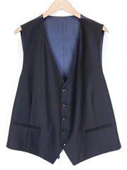 SUITSUPPLY Ferrara Men's Waistcoat UK50R Navy Slim Wool V-Neck Classic Formal