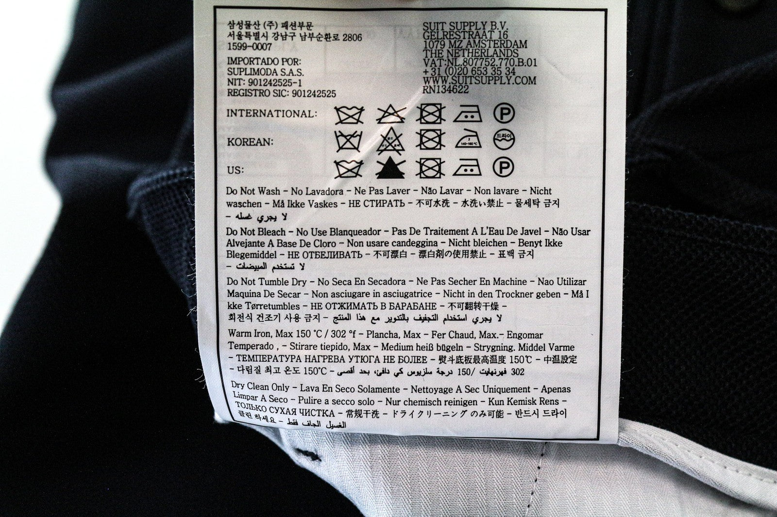 SUITSUPPLY Havana Patch Men's Suit UK38R Blue Slim Knit 2Pc Unlined Cotton