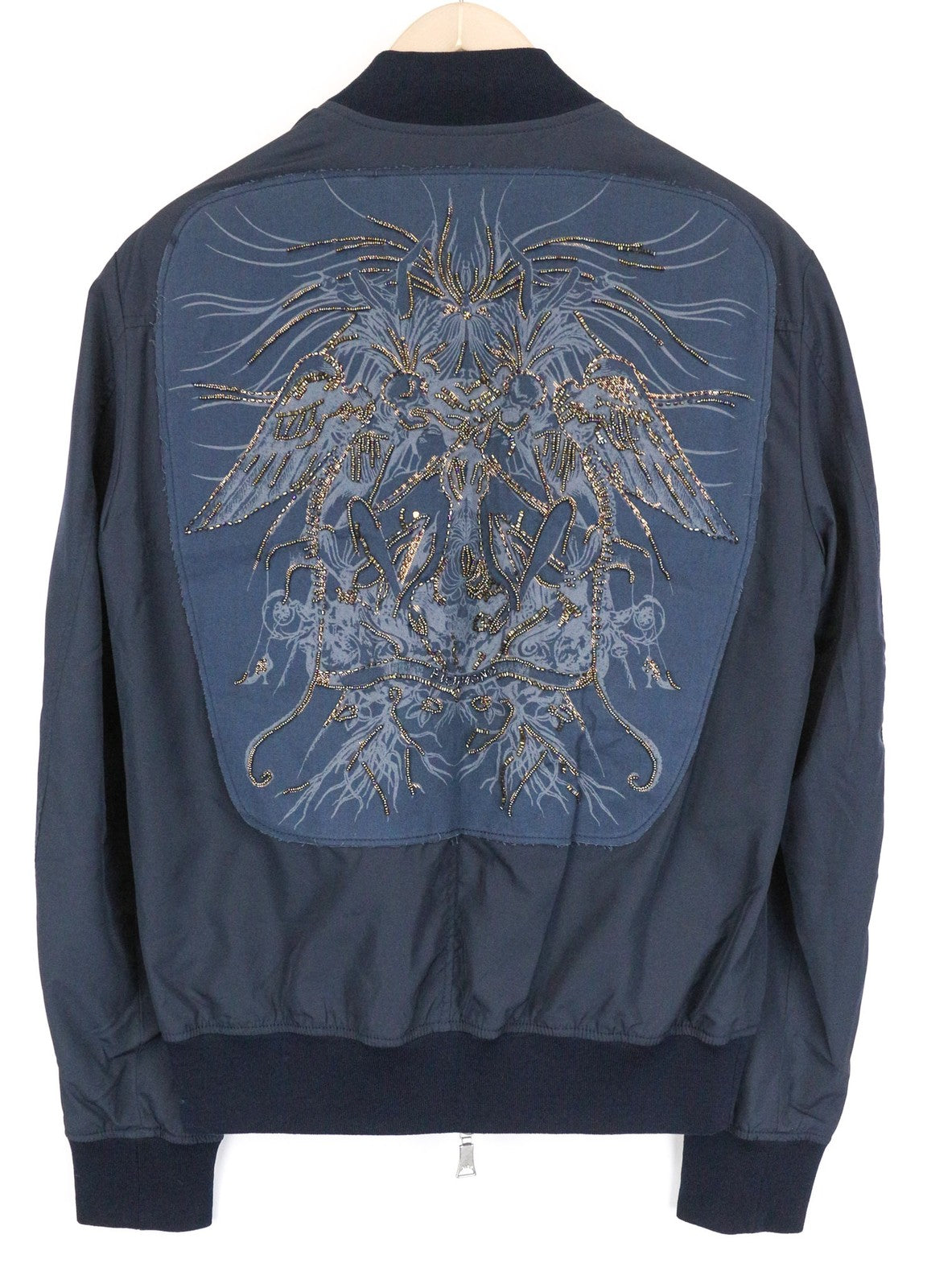 RICHMOND vyriška bomber striukė 48 mėlyna lengva siuvinėta nugara ilgomis rankovėmis 