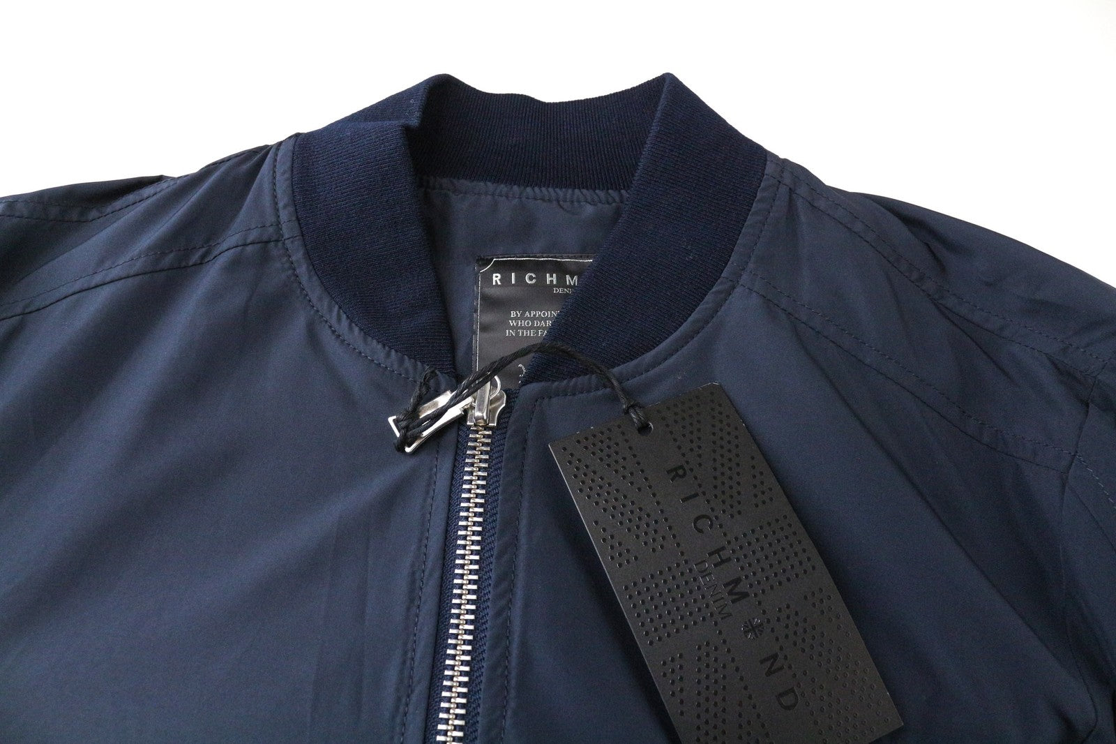 RICHMOND vyriška bomber striukė 48 mėlyna lengva siuvinėta nugara ilgomis rankovėmis 