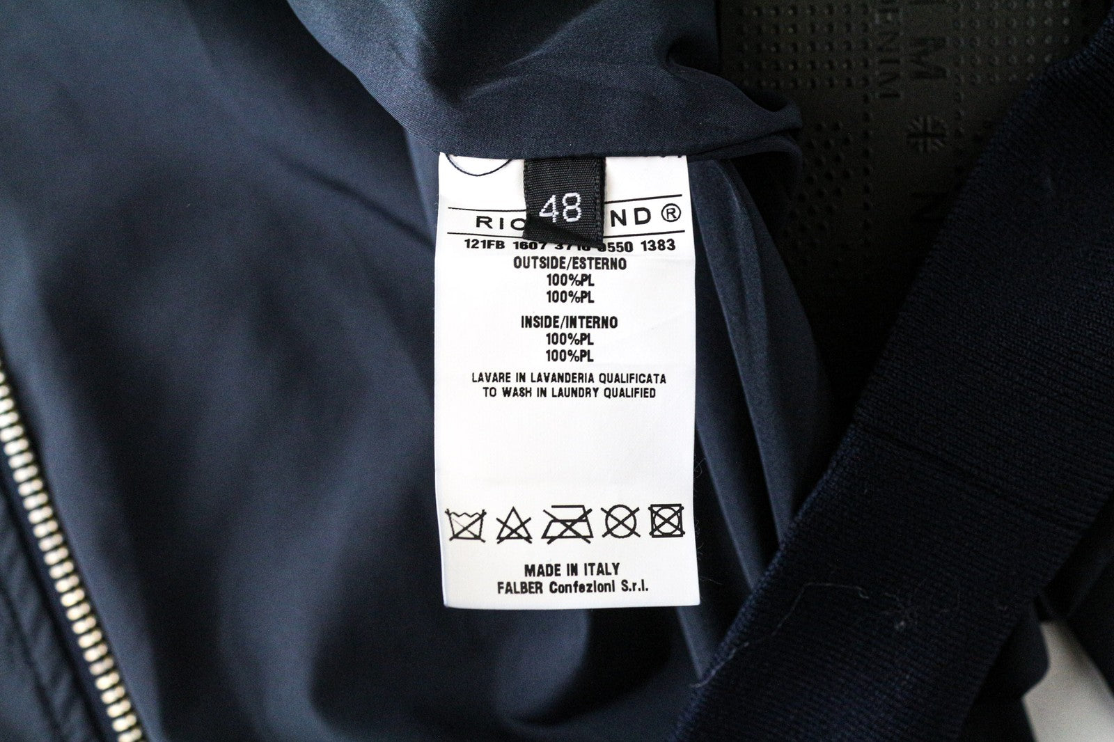 RICHMOND vyriška bomber striukė 48 mėlyna lengva siuvinėta nugara ilgomis rankovėmis 