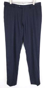 SUITSUPPLY Brescia Men's Trousers UK38R Navy Wool Stretch Classic Pleated Fit