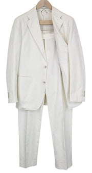 SUITSUPPLY Havana Men Blazer UK38R Off-White Slim Single-Breasted 2 Piece
