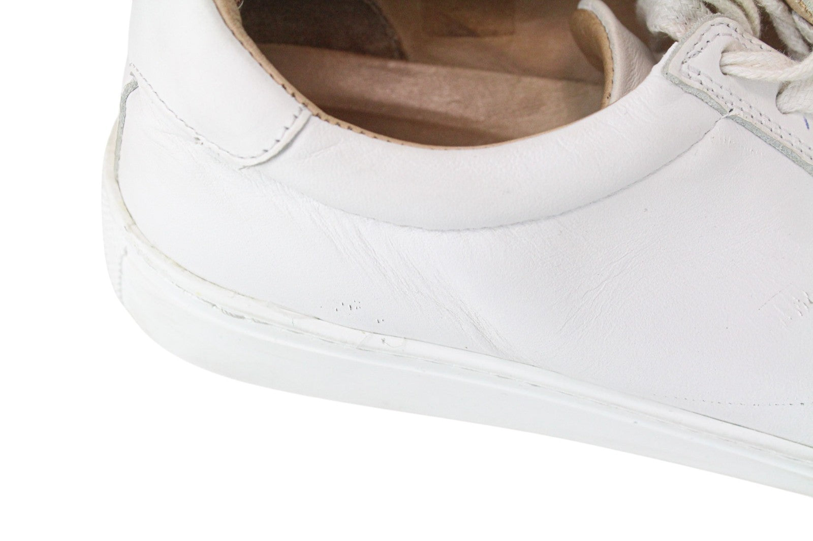 SUITSUPPLY Men Trainers EU40 White Genuine Leather Low-Top Casual Sneakers